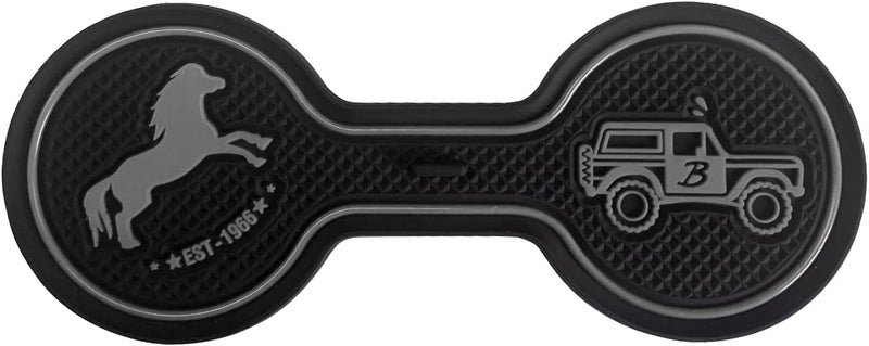 LSAUTO Car Cup Holder Coaster Compatible with Ford Bronco Offroad 2021-2025, Silicone Car Decorative Water Coaser, Bronco Car Accessories (Grey) - Image 1